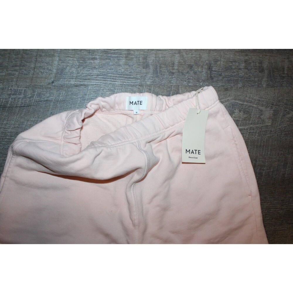 Mate The Label Women's Organic Fleece Pocket Shorts CON Pink NEW SZ M $88 - Picture 3 of 4